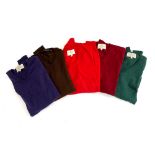 Four Hawes & Curtis merino wool jumpers ; together with a Forzieri wool jumper (brown) (5)