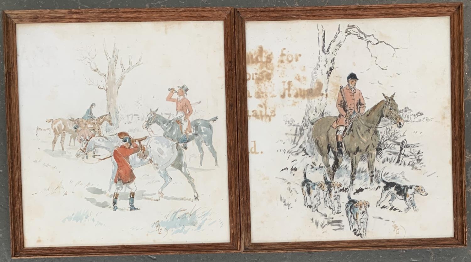 H F Lucas-Lucas (1848-1943), a pair of watercolours, labelled to reverse 'The Original Drawings