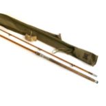 Hardy The No.3 LRH Spinning rod, 9'6" 2 piece Palakona, No.E98953, green close whipped, bronze