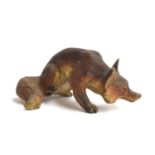 A cold painted fox mascot, 9.5cm long