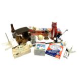 Golf interest, a mixed lot of mainly novelty golf items, to include plated ashtray, wooden golf