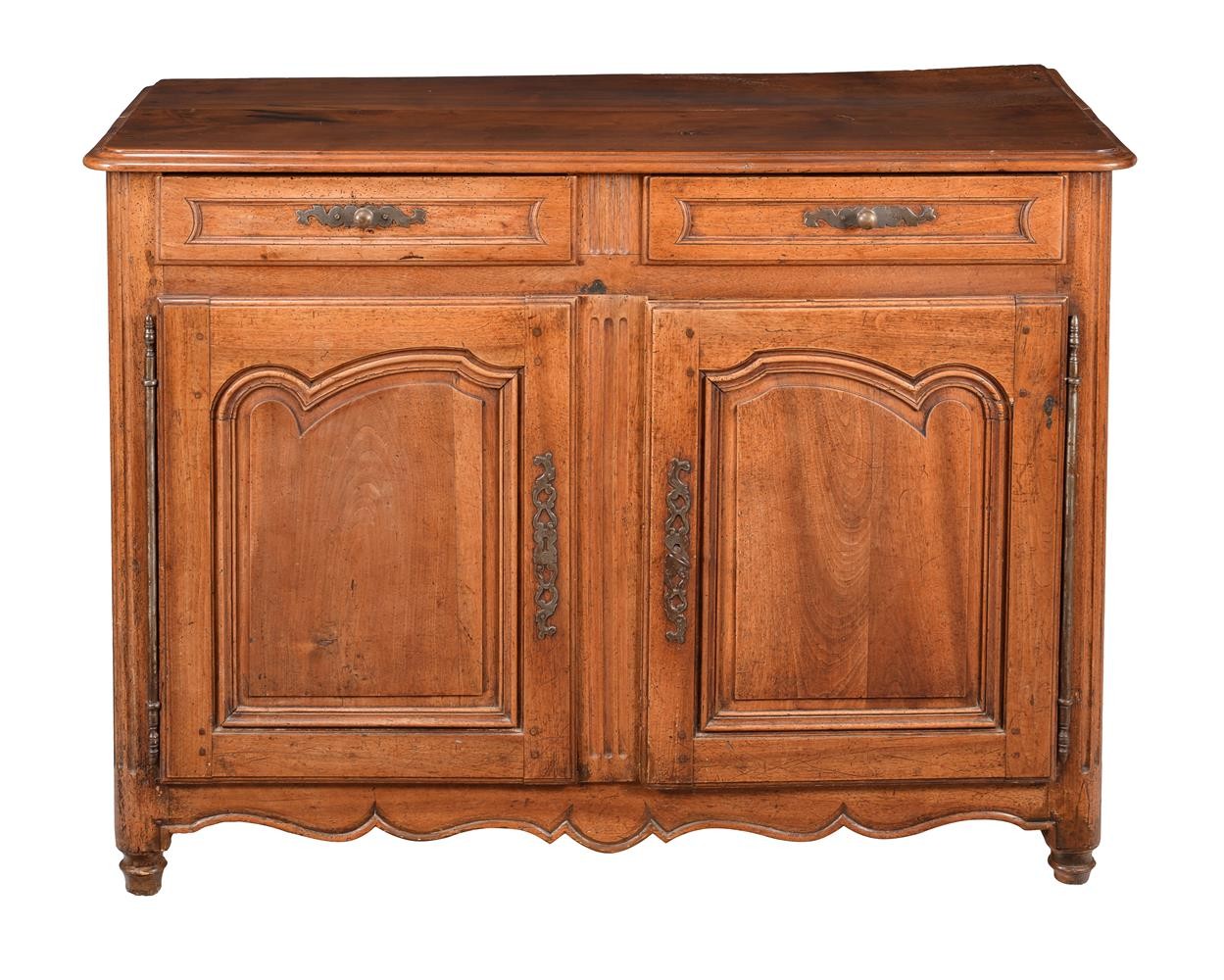 A Louis XV walnut and fruitwood commode, c.1750, 137x62x100cmH