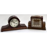 An Art Deco Smiths Enfield mantel clock, 22cmH; together with a further mantel clock, 45cmW