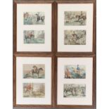 After John Leech, a set of 8 illustrations for R S Surtees, Handley Cross, hand coloured etchings,