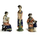 Three Chinese porcelain figures, the tallest 31cmH (3)