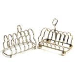 Two six division plated toast racks, each approx. 17cm wide