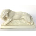 An Art Deco Wedgwood porcelain figurine by John Skeaping of a Tiger and Buck, 34cmL