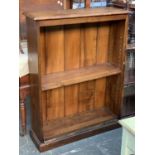An elm bookshelf, three adjustable shelves, 91x30x122cmH