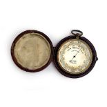 A surveying aneroid compensated barometer, circa 1900, by J. Hicks, No.9314, in fitted leather case