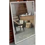 A very large shop display mirror, white painted frame, 153x112cm