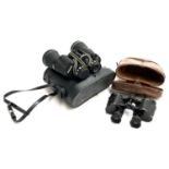 A pair of Bausch & Lomb Military Stereo 6x30 binoculars, in leather case; together with a pair of