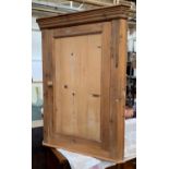 A pine corner cupboard, 72cmW