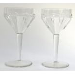 A pair of Art Deco martini glasses, 16.5cmH