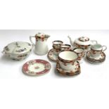 A Sutherland part teaset, together with a Royal Worcester plate, RD.651926, etc