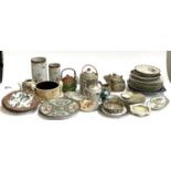 A large quantity of Chinese ceramics and other items, to include teapots, famille rose, brush