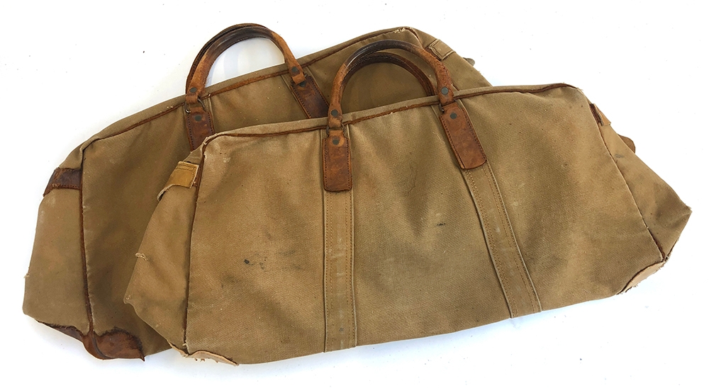 Two canvas holdalls, approx. 70cm wide
