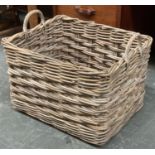 A wicker log basket, 52x42x33cmH