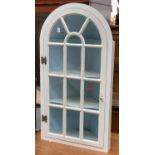 A small white painted glazed corner cupboard, 43cmW