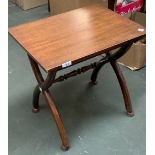 A cross frame stool/occasional table, 51cmW