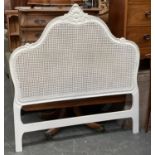 A painted double caned headboard, 136cmW 146cmH