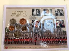 A folder containing The Queen Elizabeth II 90th birthday commemorative cover collection to include