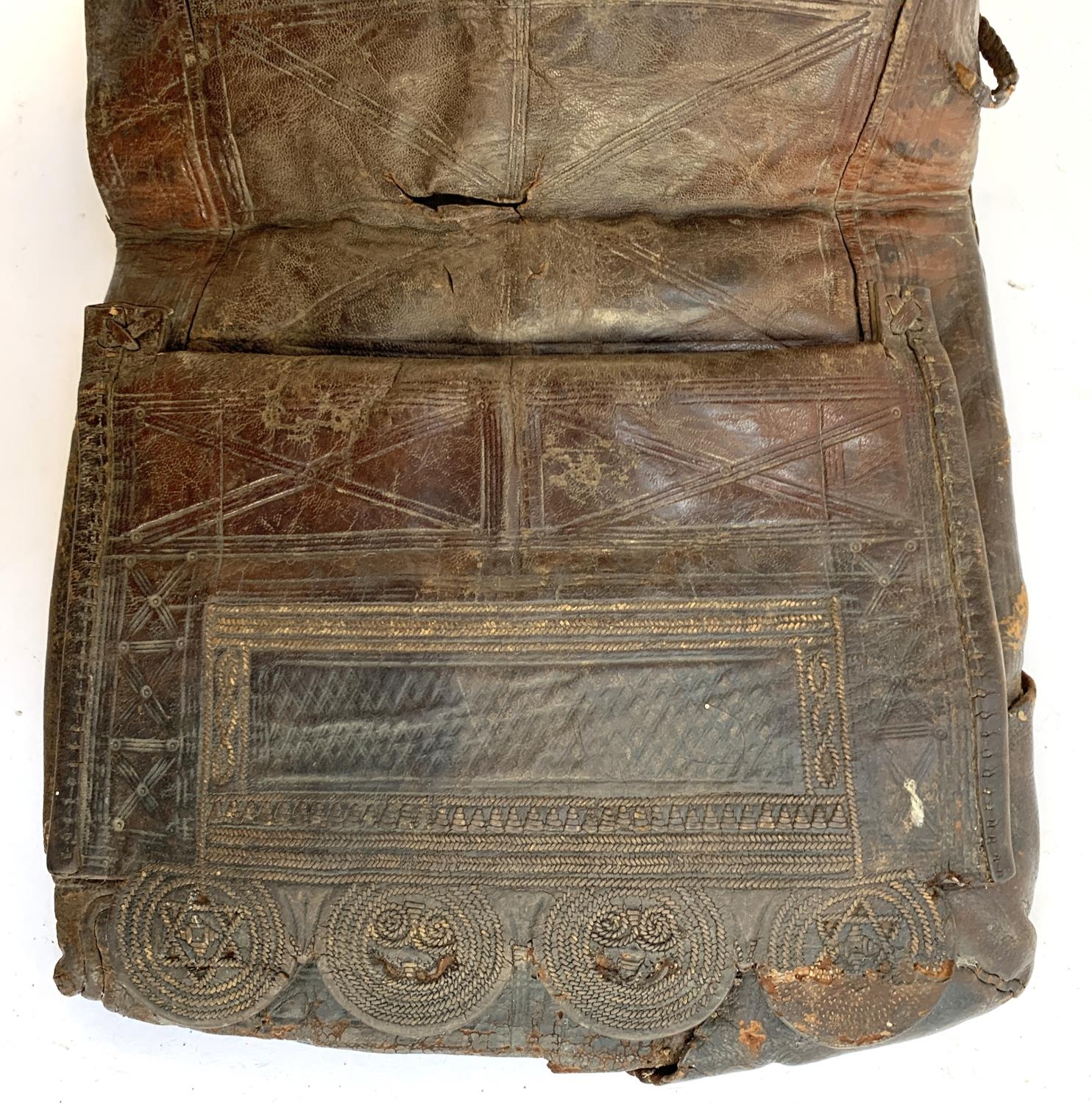 A leather satchel with apotropaic symbols - Image 3 of 3