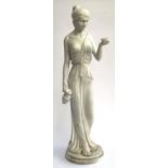 A cast resin figure of a Grecian lady, 81cm high
