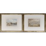 Two 19th century watercolours watercolours, 17x24cm and 18x27cm, gilt gesso frames (2)