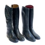 A pair of Loveson size 7 rubber hunting boots; together with a further pair of French riding boots