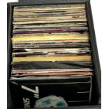 A box of mainly rock and pop 7" singles, including funk, soul, disco, and pop