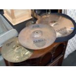 A Sabian 20" and 18" crash cymbal, together with a Planet Z HiHat 14" top/bottom cymbal