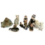 A quantity of Chinese and Japanese ceramic figures (af)