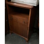 A 20th century bedside cabinet, with undershelf drawer and cupboard, 46x35x71cmH