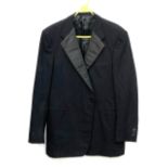 A Moss Bros wool dinner jacket, size 43R; together with a single breasted dinner jacket with shawl