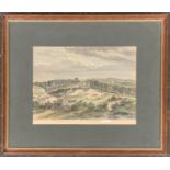 After Constable, 19th century coloured engraving, 'Hampstead Heath in 1840', 14x20cm