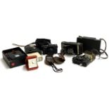 A mixed lot of photographic equipment to include a Kodak Junior no.1, Bellows Camera; Konica AF3;