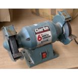 A Clarke 6" bench grinder model CBG 6 RC