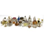 A collection of scent bottles, some art deco, to include Dior, Peter Tysoe Glass, etc