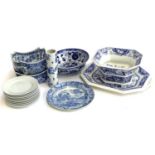 A mixed lot of blue and white ceramics to include Royal Persian, Spode, etc