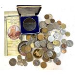 A quantity of coins to include pre 1947 silver coins, Australia, France, Hong Kong, History of the