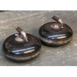 Two granite curling stones (2)