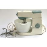 A c.1960s Kenwood Chef with glass mixing bowl and attachments