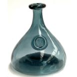 A Holmegaard blue glass 'Cherry Elsinore' carafe, 23cmH