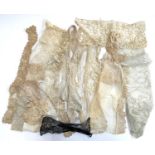 A quantity of antique lace, to include trim, tambour lace, Honiton lace etc