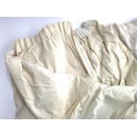 A pair of lined linen curtains, each approx. 9'4" by 6'6"