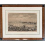 19th century print of a regatta in Hamburg, 27.5x42cm