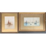 Maritime interest: AH Waine, watercolour of sailing boats, signed and dated 1910, 28x22cm;