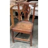 A country Chippendale splatback side chair, c.1760, with solid seat