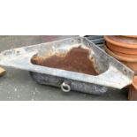 A galvanised corner water trough, approx. 92cmW