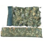 Two antique scraps of Chinese silk, embroidered with chrysanthemum, prunus, butterflies etc, 80x18cm